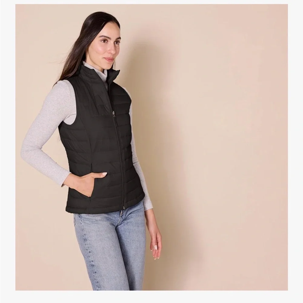 Women's Dark Puffer Vest